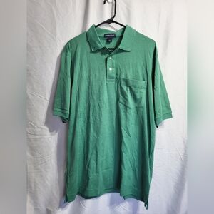 Lands' End Classic Green Polo Shirt, Size Large